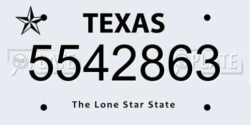 5542863 Texas License Plate