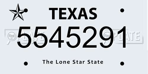 5545291 Texas License Plate