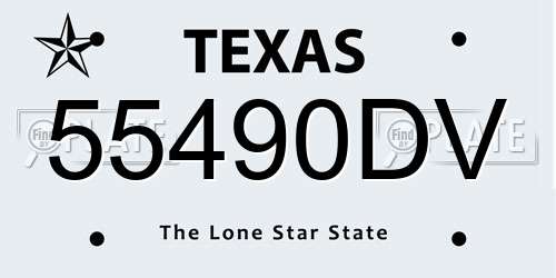 55490DV Texas License Plate