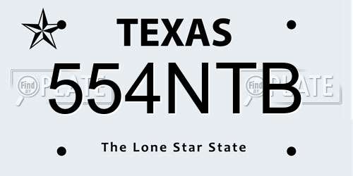554NTB Texas License Plate
