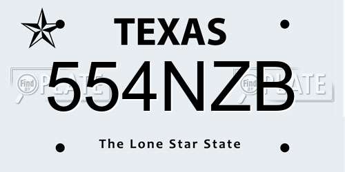 554NZB Texas License Plate
