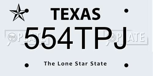 554TPJ Texas License Plate