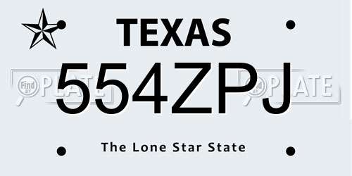 554ZPJ Texas License Plate