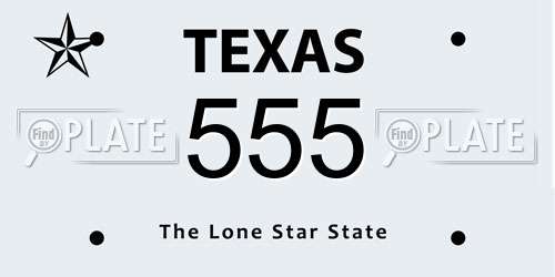 555 Texas License Plate