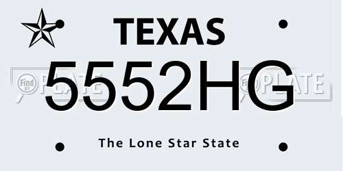 5552HG Texas License Plate