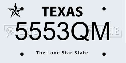 5553QM Texas License Plate