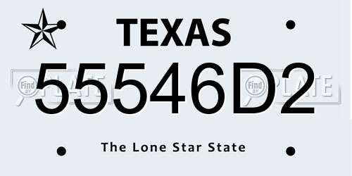 55546D2 Texas License Plate