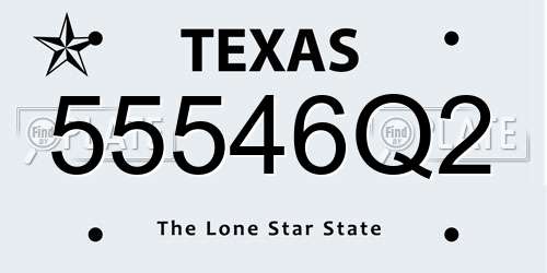 55546Q2 Texas License Plate