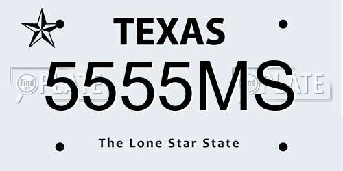 5555MS Texas License Plate