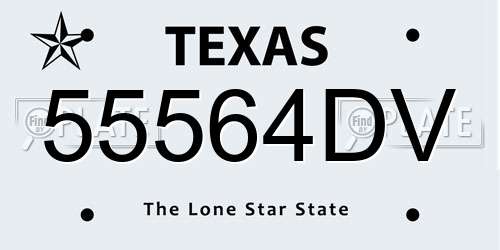 55564DV Texas License Plate
