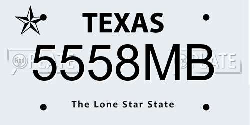 5558MB Texas License Plate