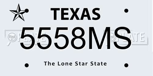 5558MS Texas License Plate