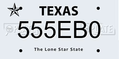 555EB0 Texas License Plate