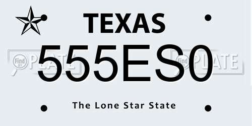 555ES0 Texas License Plate