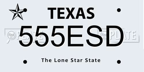 555ESD Texas License Plate
