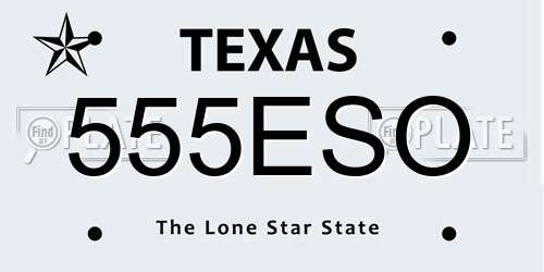 555ESO Texas License Plate