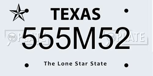 555M52 Texas License Plate