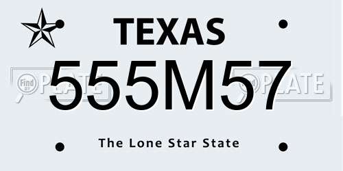555M57 Texas License Plate