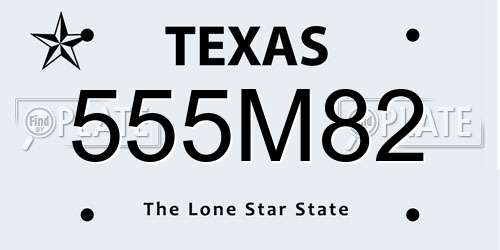 555M82 Texas License Plate
