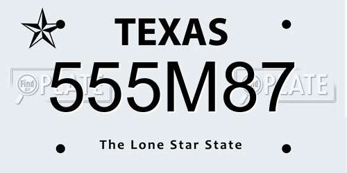 555M87 Texas License Plate