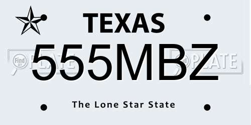 555MBZ Texas License Plate