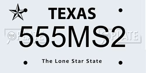 555MS2 Texas License Plate