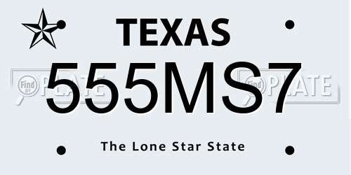 555MS7 Texas License Plate