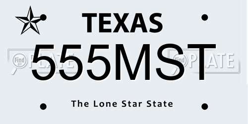 555MST Texas License Plate