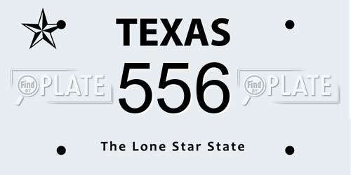 556 Texas License Plate