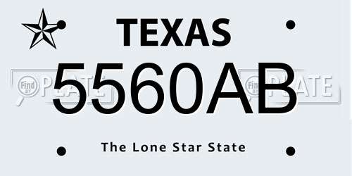 5560AB Texas License Plate