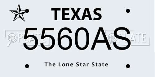 5560AS Texas License Plate