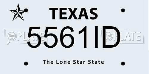 5561ID Texas License Plate