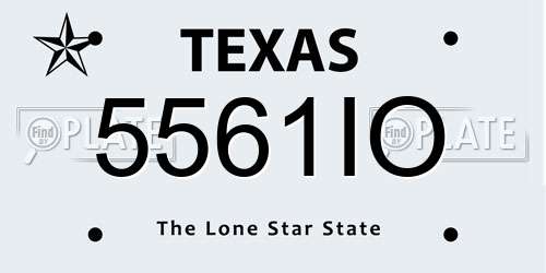 5561IO Texas License Plate