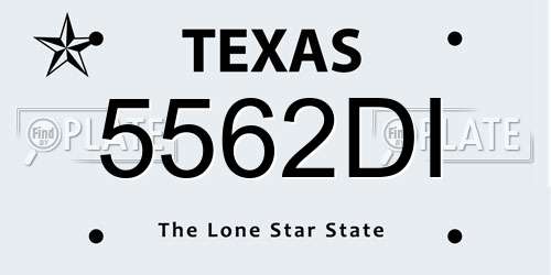 5562DI Texas License Plate