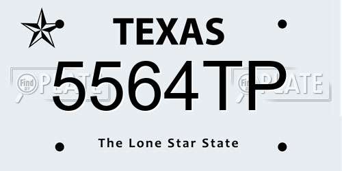 5564TP Texas License Plate