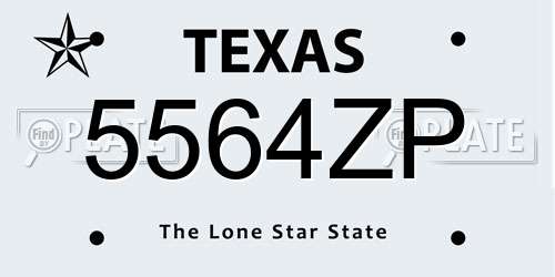 5564ZP Texas License Plate