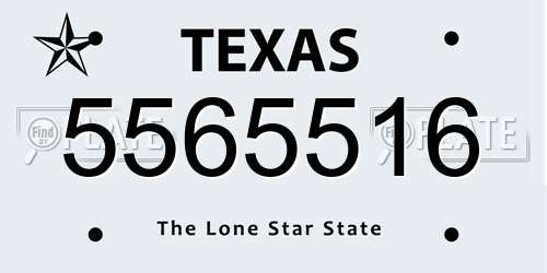 5565516 Texas License Plate