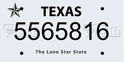 5565816 Texas License Plate