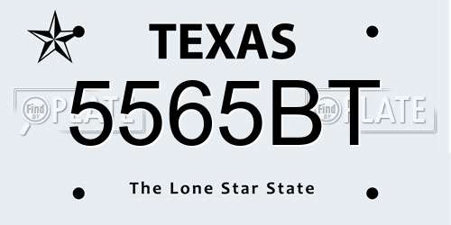 5565BT Texas License Plate