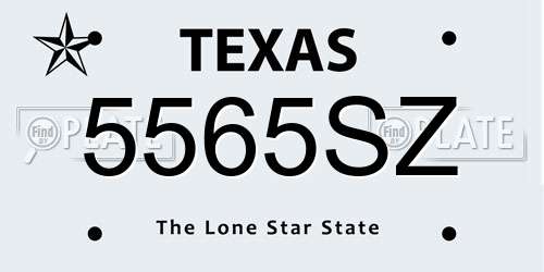 5565SZ Texas License Plate