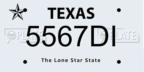 5567DI Texas License Plate