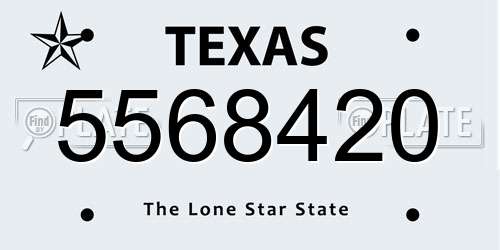 5568420 Texas License Plate