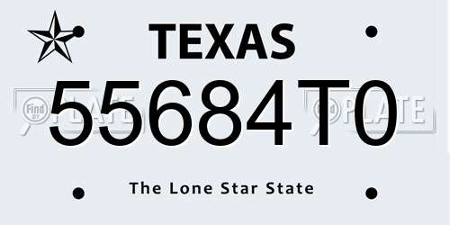 55684T0 Texas License Plate