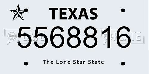 5568816 Texas License Plate
