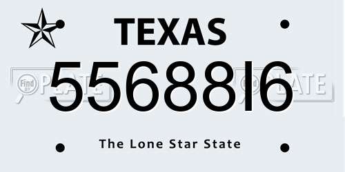 55688I6 Texas License Plate