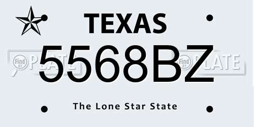 5568BZ Texas License Plate