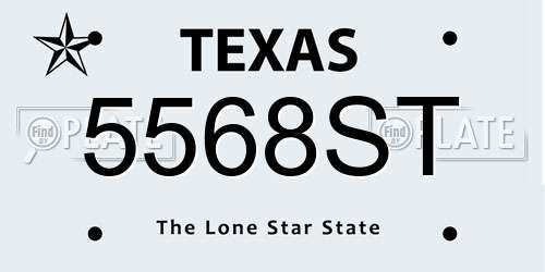 5568ST Texas License Plate