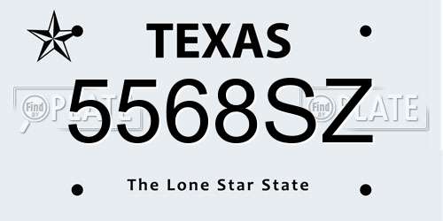 5568SZ Texas License Plate