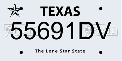 55691DV Texas License Plate