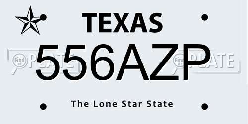 556AZP Texas License Plate